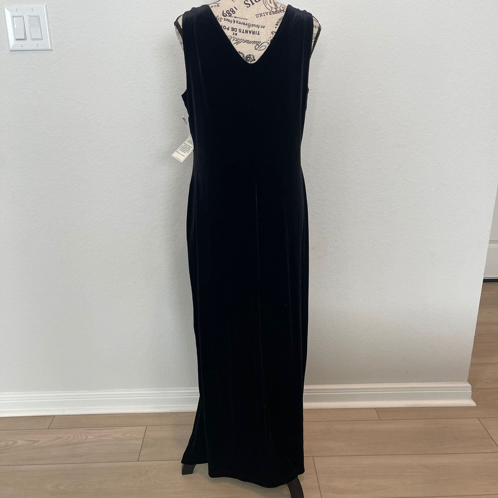 Fashion Bug Black Velvet Maxi Dress BLazerSet Plus Size XL - Picture 9 of 15